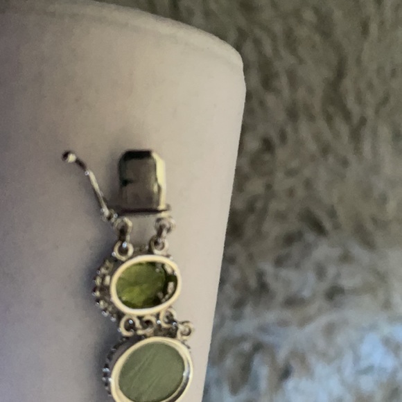 Jade peridot sterling sliver bracelet - Picture 6 of 7
